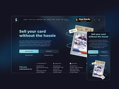 Slab Sharks Website UI/UX auctions desktop figma graphic design landing page mobile ui uiux design ux