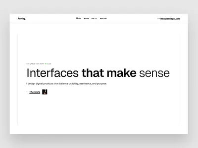 Minimal Portfolio design awwwards awwwards website hero hero design hero section minimal minimal design ui ui design ux ux design web design
