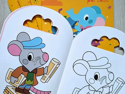 🐭 🗞️ 💕 animal art coloring book cute illustration illustrator kids love mouse vibrant