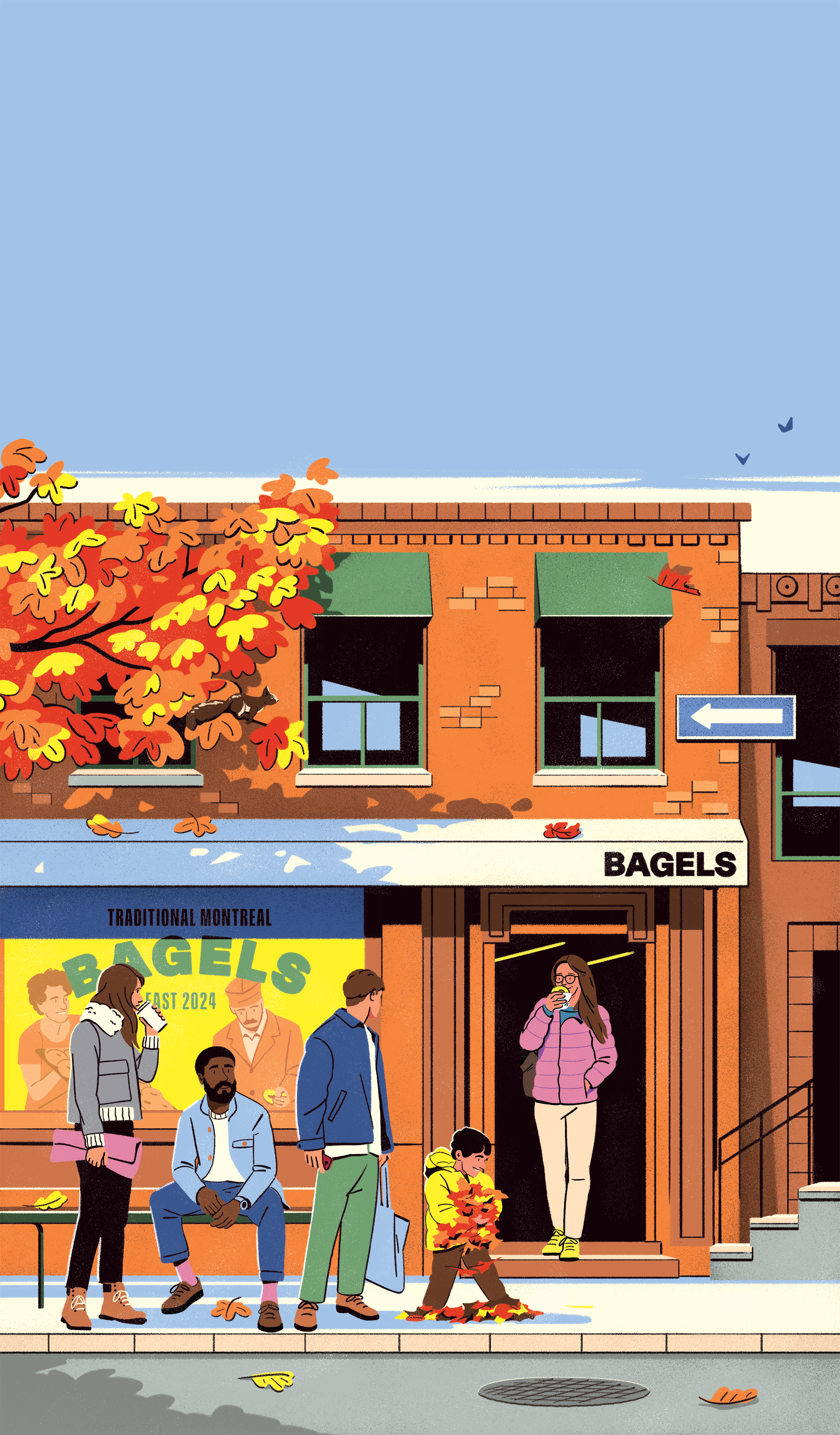 Hachette Guide Food EAT - MONTREAL character design fagostudio food guide illustration montreal people restaurant texture travel