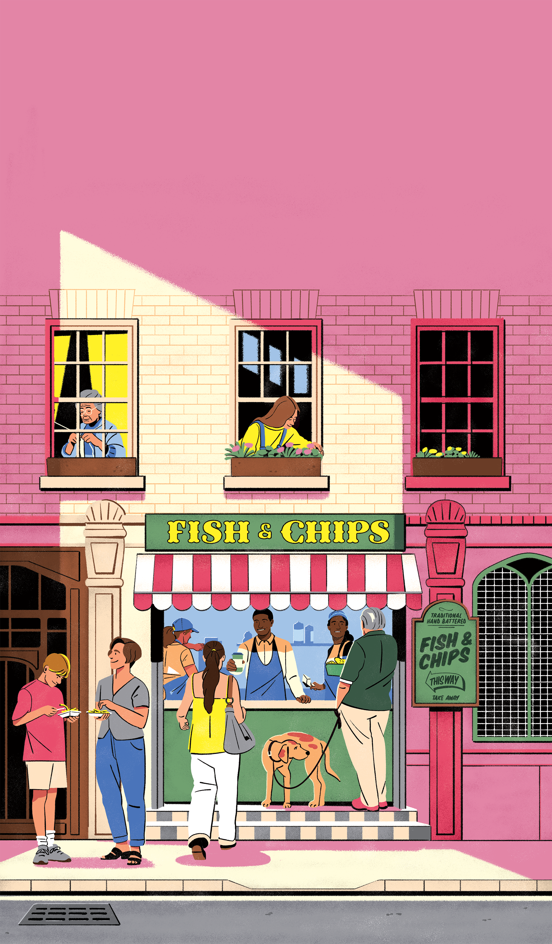 Hachette Guide Food EAT - LONDON ambiant character design fagostudio food guide illustration london people texture travel