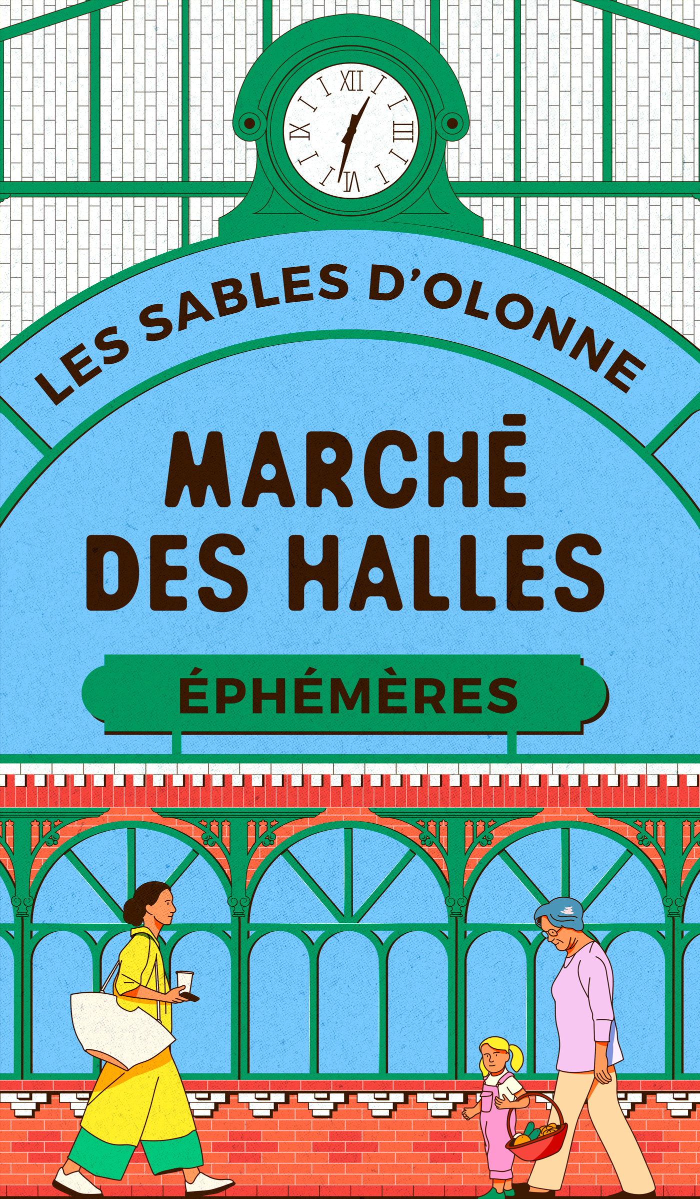 Food Hall Market character design fagostudio food hall market illustration people texture