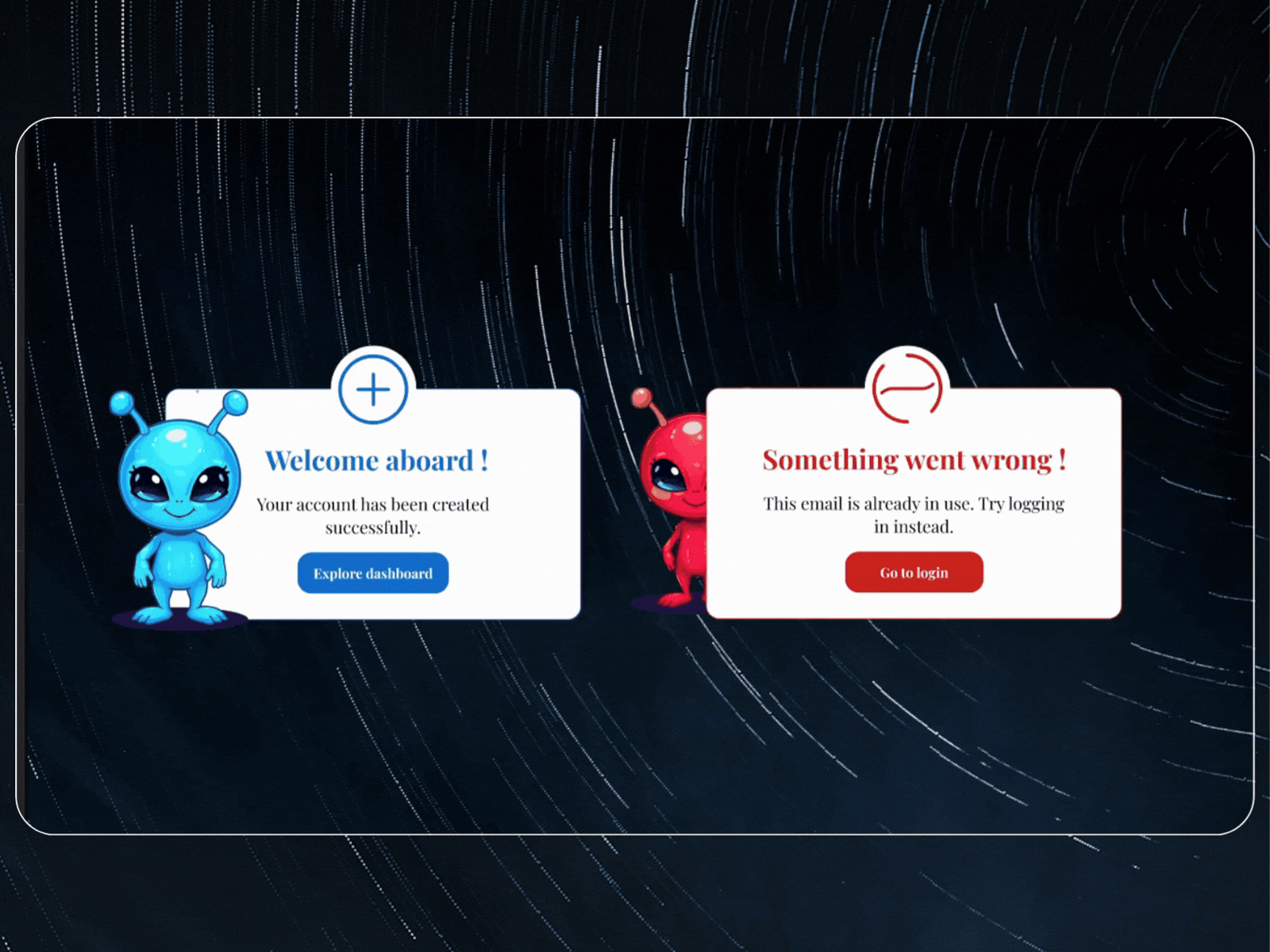 Error Message Card Component Ui Flash Message UI Design | Success & Error by Nurşah Sarıyıldız on Dribbble