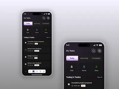 AI-Powered Task Flow Mobile App ai productivity ai task flow ai ux app interface dark ui design inspiration digital product future of work interaction design mobile app design modern ui productivity app saas design smart tasks task management task planner ui design user experience ux design workflow design