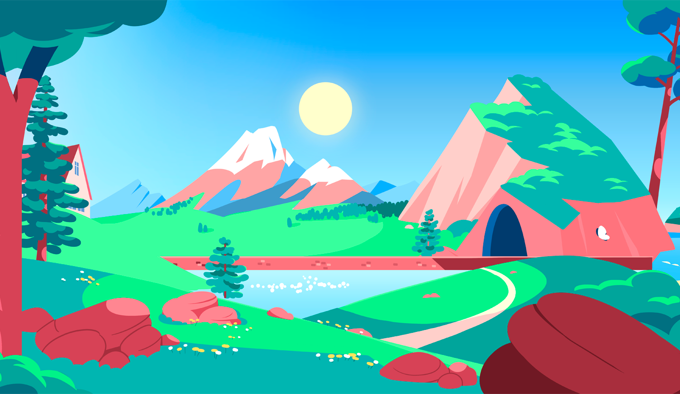 TGV INOUI - Advertising campaign ambiant character design fagostudio illustration landscape mountain people texture train