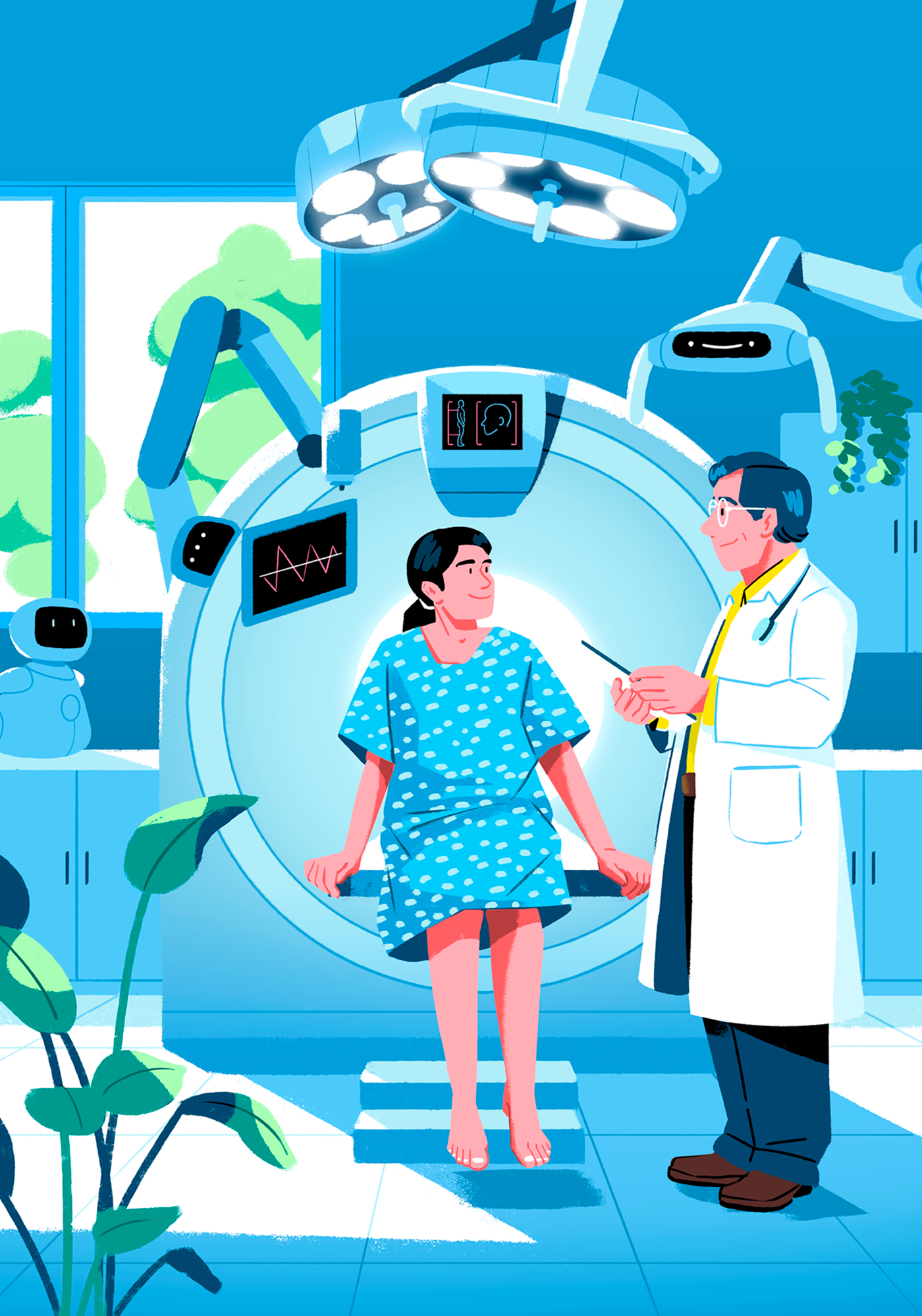 Medecine - Advertising campaign ambiant character design fagostudio health illustration medecine people texture