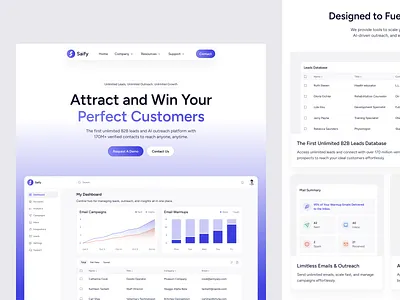 Saify — AI Marketing SaaS Website Design ai chart clean design gradient graph landing page minimal minimal web design minimal website saas saas website startup startup website technology ui ux web design website website development