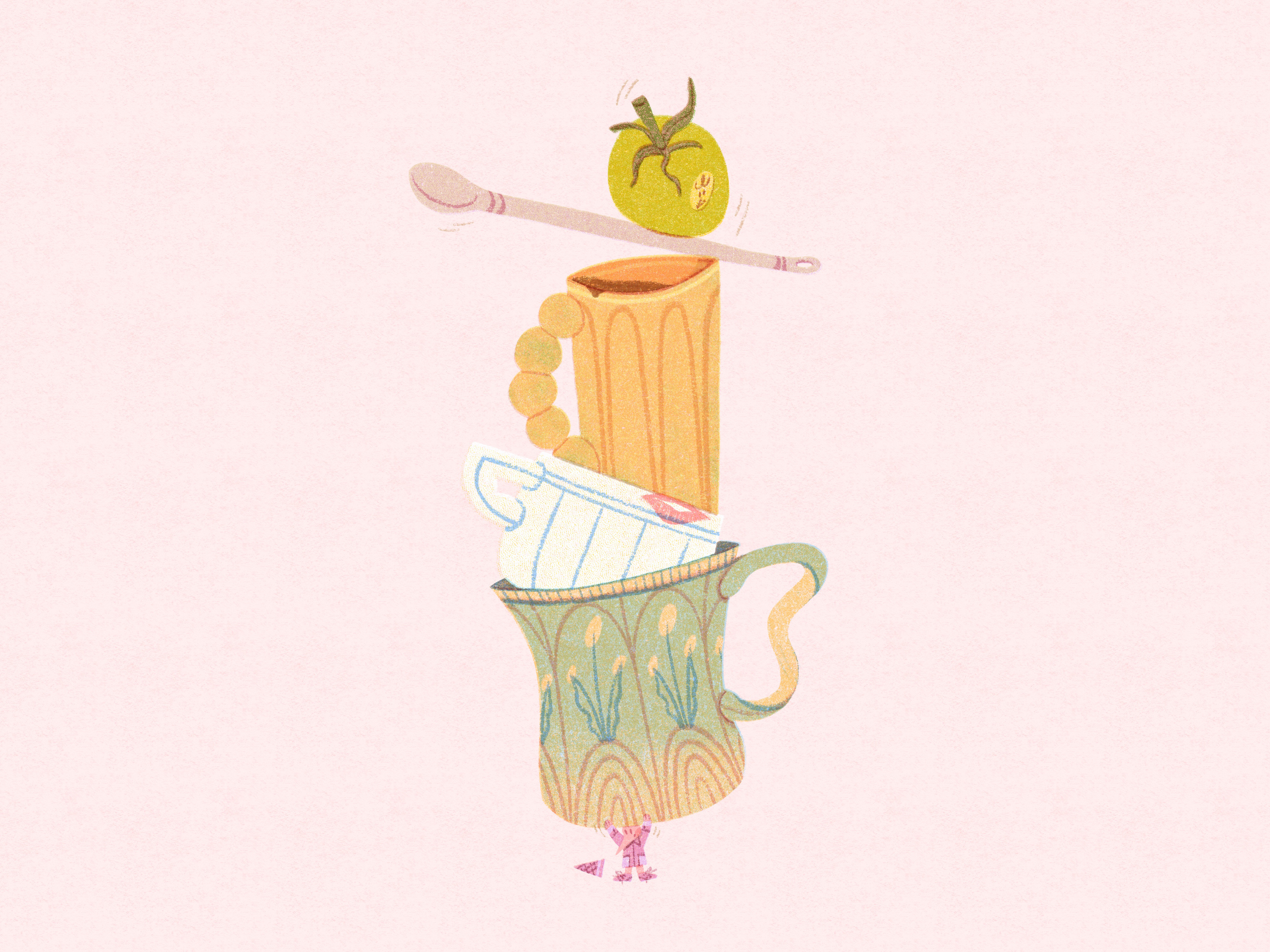 A Tomato Mission with My Cup of Green animation art artwork branding cafe childrensart cup design food green illust illustration ipad kidlitillustration mug pattern photoshop poster tomato tweetyheather