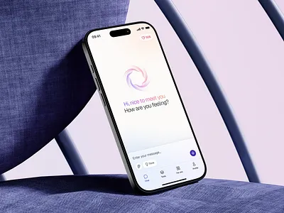 AI mental health chatbot ai chat gradient mobile ui