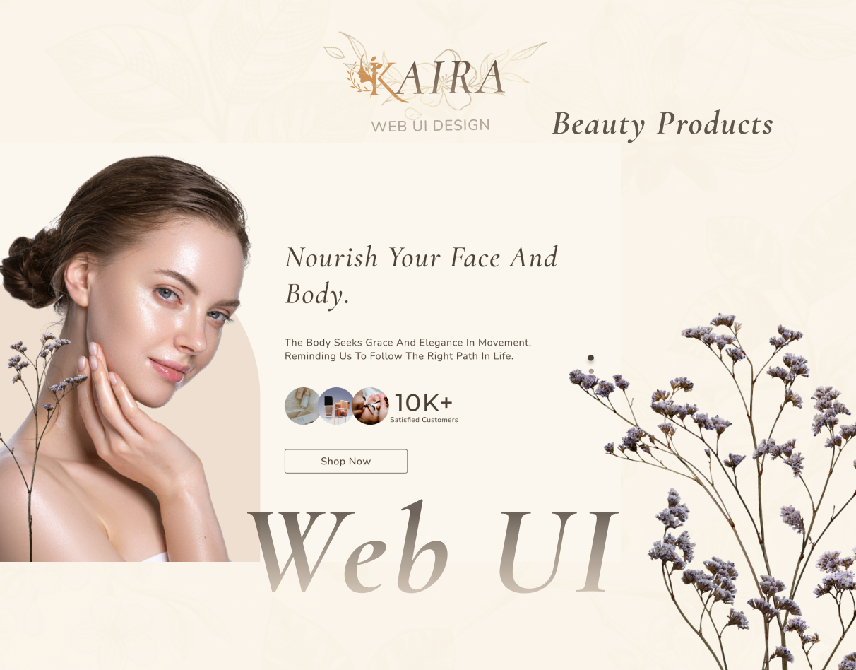 Kaira - Cosmetic Web UI Design branding case study design product product ui ui uiux user interface ux web ui webpage website