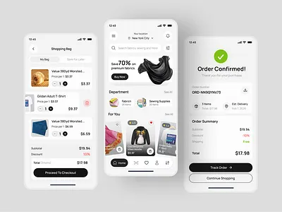 🛍️ Fabric E-Commerce App UI 2026 agencyportfolio appdesign appuidesign cleanui conversiondesign designagency digitalproduct ecommerceapp fabricstore figmadesign minimal ui mobileappdesign modernui new design startup ui usercentereddesign userexperience ux