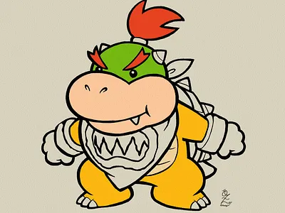 Bowser Jr Drawing Color Sketch by Oz Galeano art arte boceto design dibujo digitalart drawing fanart illustration mario bros nintendo ozgaleano sketch videogame