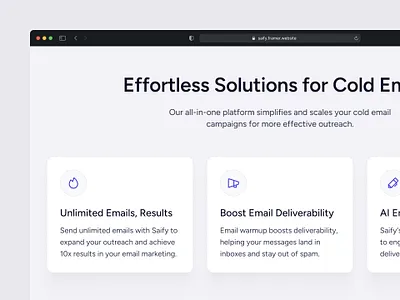 Saify — AI Marketing SaaS Website Design agency ai ai website business clean email landing page lead generation marketing marketing tool marketing website minimal saas saas website startup ui ux web design website website design