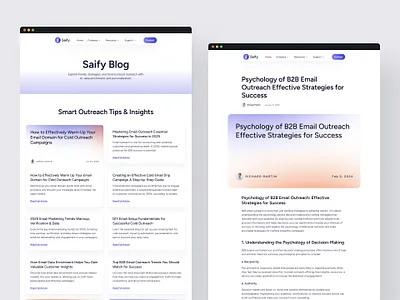 Saify — AI Marketing SaaS Website Design agency ai ai website business clean email landing page lead generation marketing marketing tool marketing website minimal saas saas website startup ui ux web design website website design