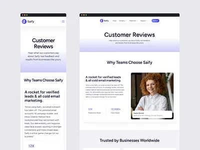 Saify — AI Marketing SaaS Website Design agency ai ai website business clean email landing page lead generation marketing marketing tool marketing website minimal saas saas website startup ui ux web design website website design