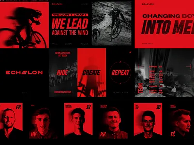 ECHELON Squad Brand Identity bold brand identity cyclist development graphic design motion red and black squad team