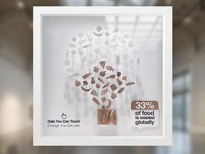 Handcrafted data visualization. Global food waste. corporate art creative data visualization data data art data design data visualization dataviz handcrafted handcrafted data visualization handmade handmade data visualization infographic infographics information design office art paper ar physical data visualization statistics tactile tangible