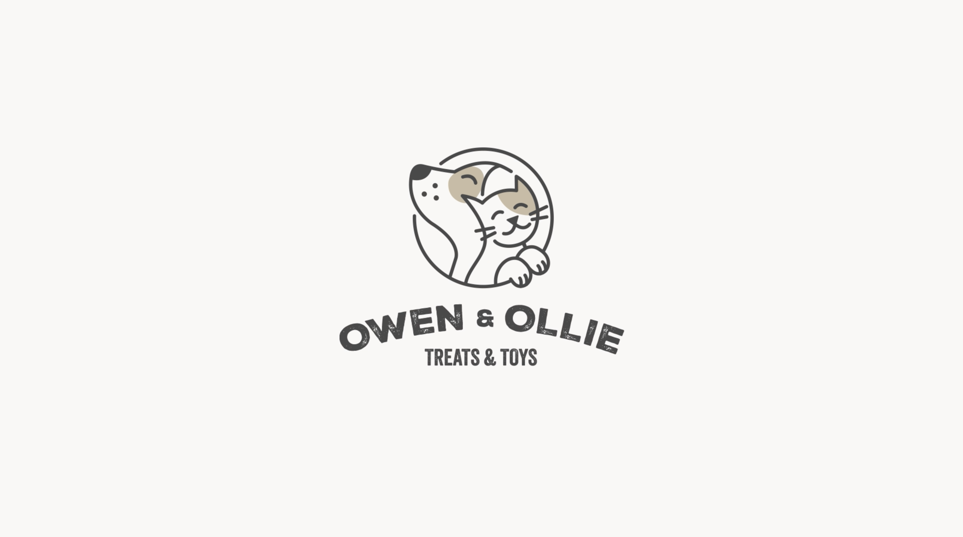 Owen & Ollie LOGO ANIMATION 2d animation animation cat dog logo logo animation logo build motion graphics pet toys treats
