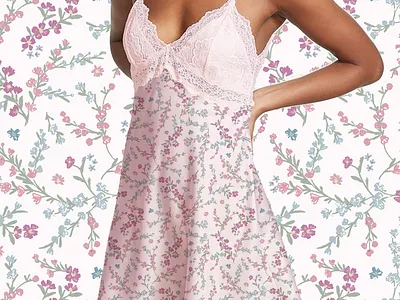 Ditsy Floral Textile Print by Courtney Graben design digital art illustration night gown pattern surface design surface pattern design textile print victoria secret