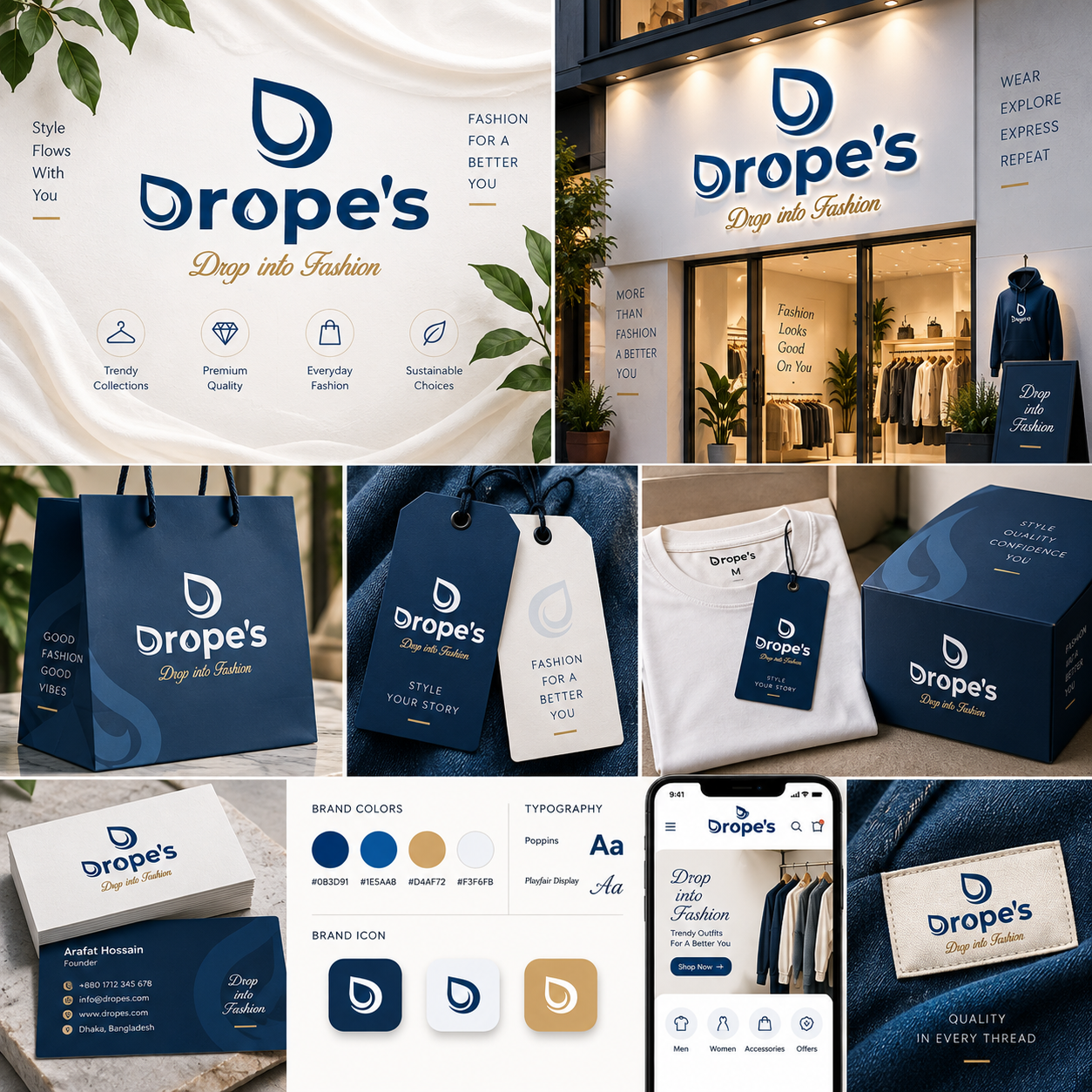 Drope’s - Modern Fashion Brand Logo Design boutique logo brand design brand identity branding clothing brand logo creative logo droplet logo fashion branding fashion logo graphic design logo logo design logo inspiration minimal logo modern logo design professional logo retail branding typography logo visual identity