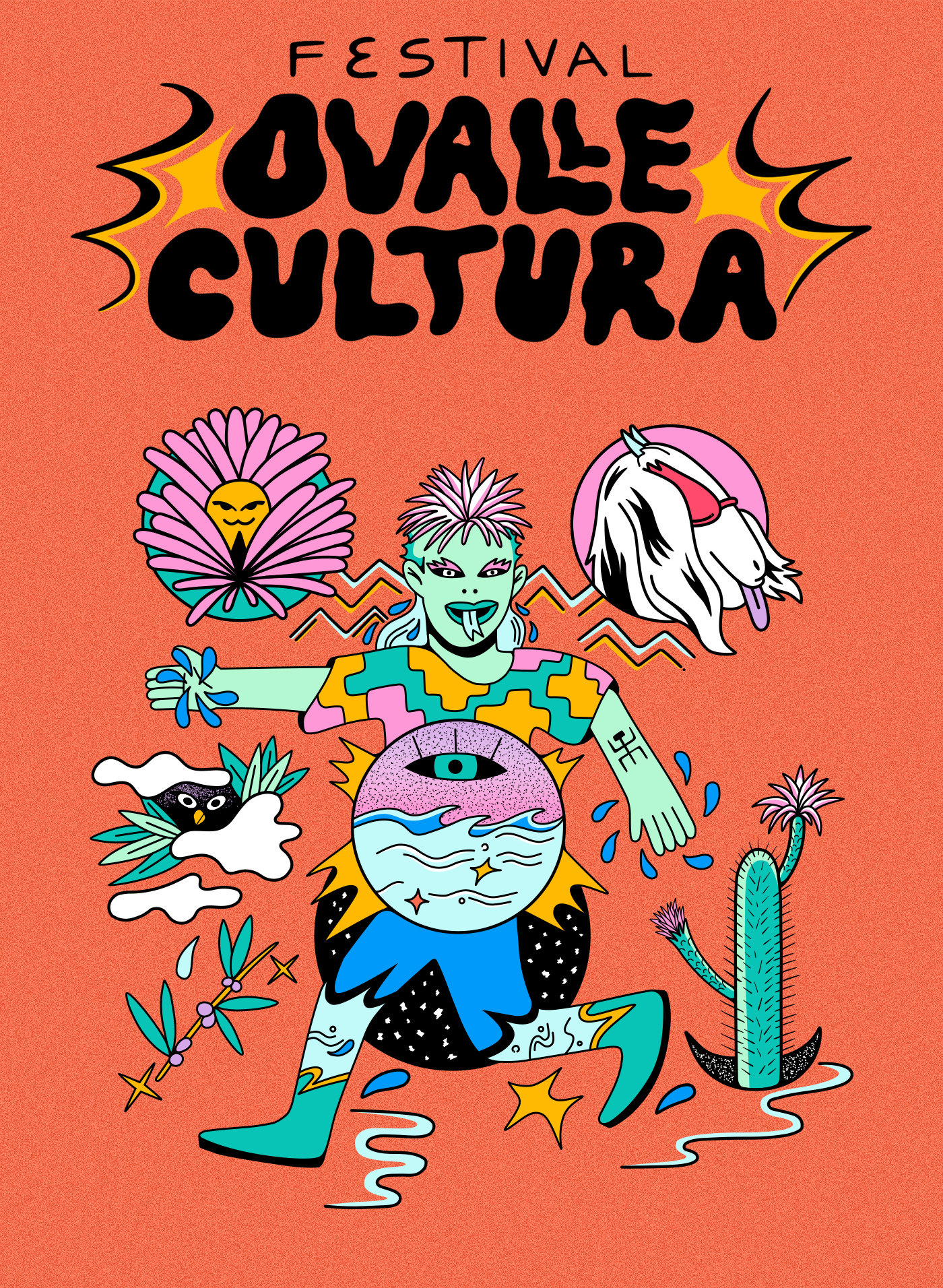 Festival Ovalle Cultura cartel character design festival graphic design illustration music music festival poster design