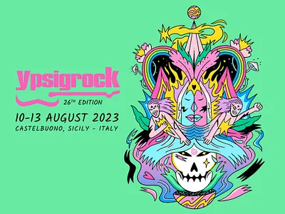 Ypsigrock 2023 cartel character design festival graphic design illustration music festival poster design