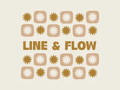Line & Flow Vintage Checker Design branding brown design graphic design hand drawn illustration logo pink sun surf vintage wave white