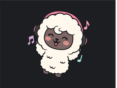 SheePlay animal app app character cartoon character cute happy illustration jaysx1 logo mascot music sheep vector