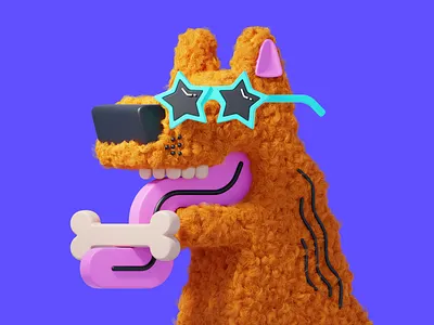3D Fancy Dog 3d 3d modeling animal bone canine character dog doggy fancy fashionable furry illustration mascot pedigree pet puppy purebred sunglasses
