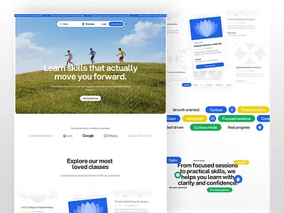 Knoova - LMS Landing Page design e learning education education landing page education website edutech edutech website landing page landing page design learning learning management learning management system learning platform lms lms landing page lms website web web design website website design