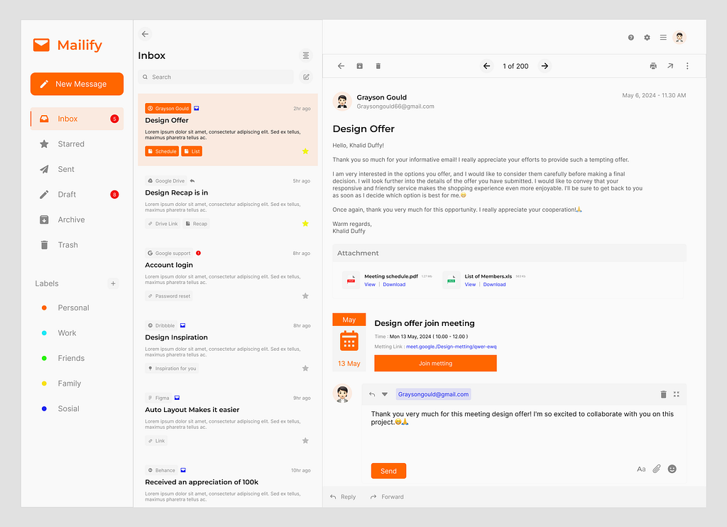 Modern Email Client Dashboard 📬 by Nexila - UI/UX Design & Development ...