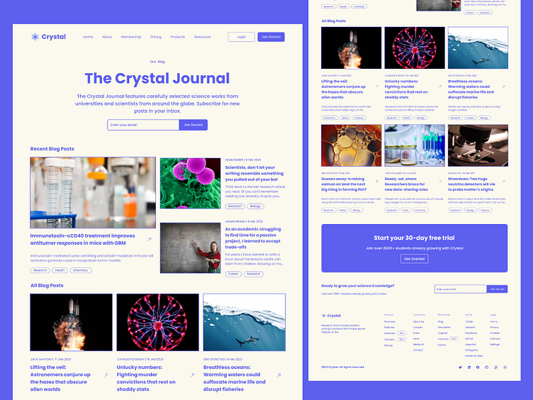 Crystal Journal Website Design by Anas on Dribbble