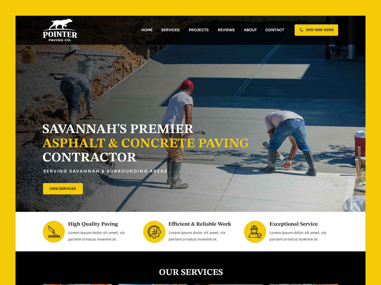 Pointer Paving Co. // Web Design asphalt concrete construction paving web design