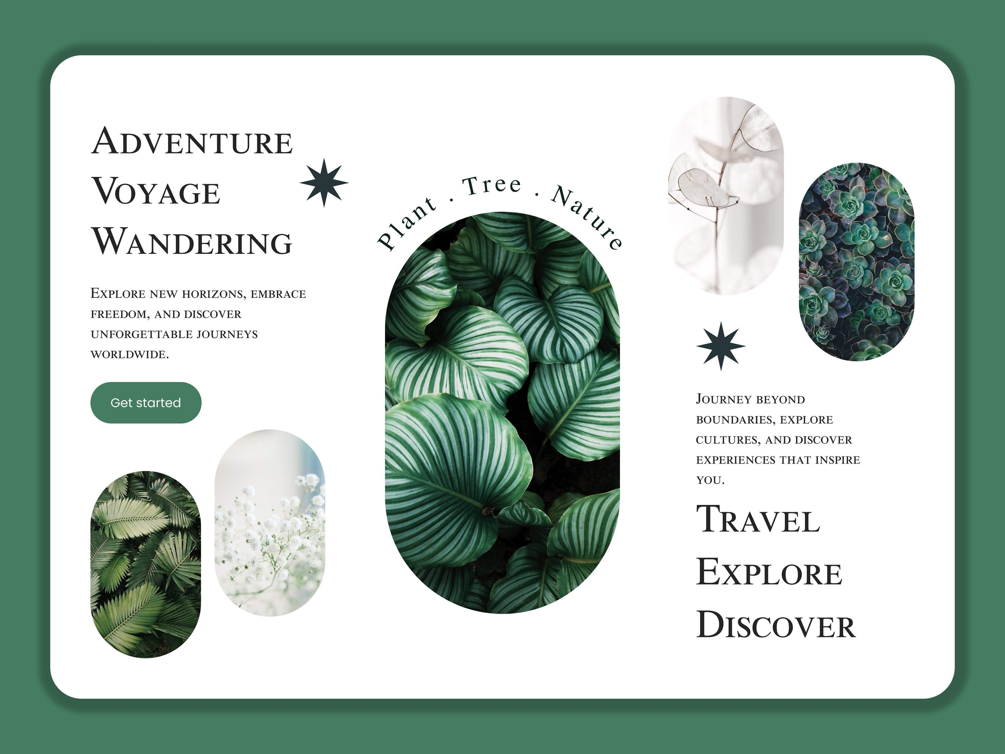 Nature & Travel Landing Page UI — Explore the World creativeui designinspiration digitalexperience editorialdesign figmadesign landingpagedesign lifestyleweb minimaldesign modernui naturewebsite portfoliowebsite saasdesign travelui travelwebsite uidesign uiuxdesign userinterface uxdesign webdesign webuidesign