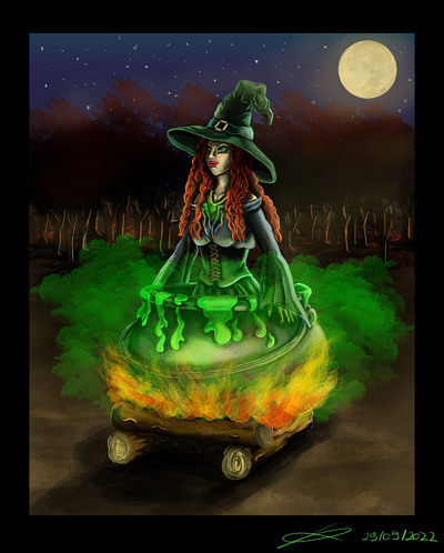 Witch in a cauldron/concept art characterdesign conceptart digital art concept photoshop digitalpainting illustration photoshop