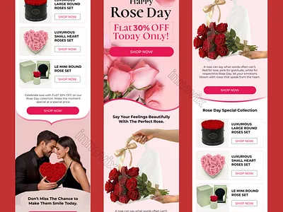 Email Template Design For Rose Day email email design email marketing email template emaildesign klaviyo love newsletter roseday rosedayemailtemplate ui valentine
