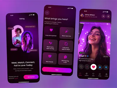 Modern Dating App UI Design app app design chat app dating app design ios love app matchmaking app messag app messaging ui mobile app mobile ui modern ui relationship app social app social network ui design user profile