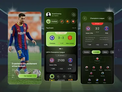 Live Matches & Stats — Football App UI ai onboarding ai powered android app dark mode ui dashboard design data visualization design system expense tracker fintech app interaction design ios app minimal ui mobile app design modern interface product design receipt scanner saas product ui design user experience ux design
