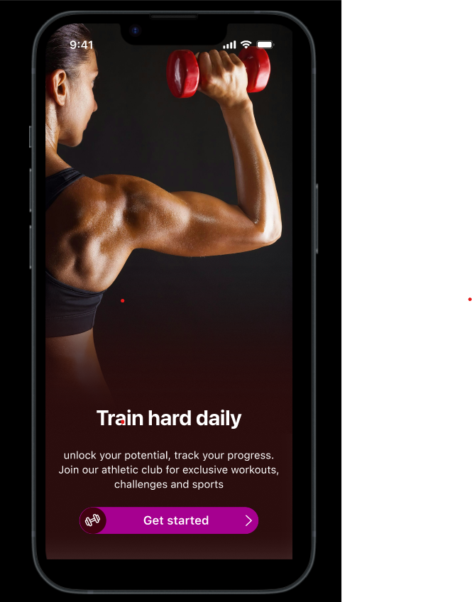 Workout Mobile App graphic design ui