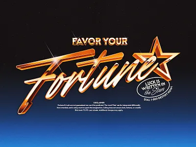 Favor Your Fortune 💫 80s airbrush chrome fortune graphic design illustration jeffrey dirkse logo logo design lucky cat maneki neko metallic synthwave typography