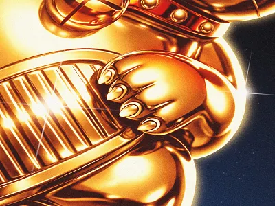 Favor Your Fortune 💫 80s airbrush branding chrome gold graphic design illustration japan jeffrey dirkse lucky cat maneki neko metallic synthwave