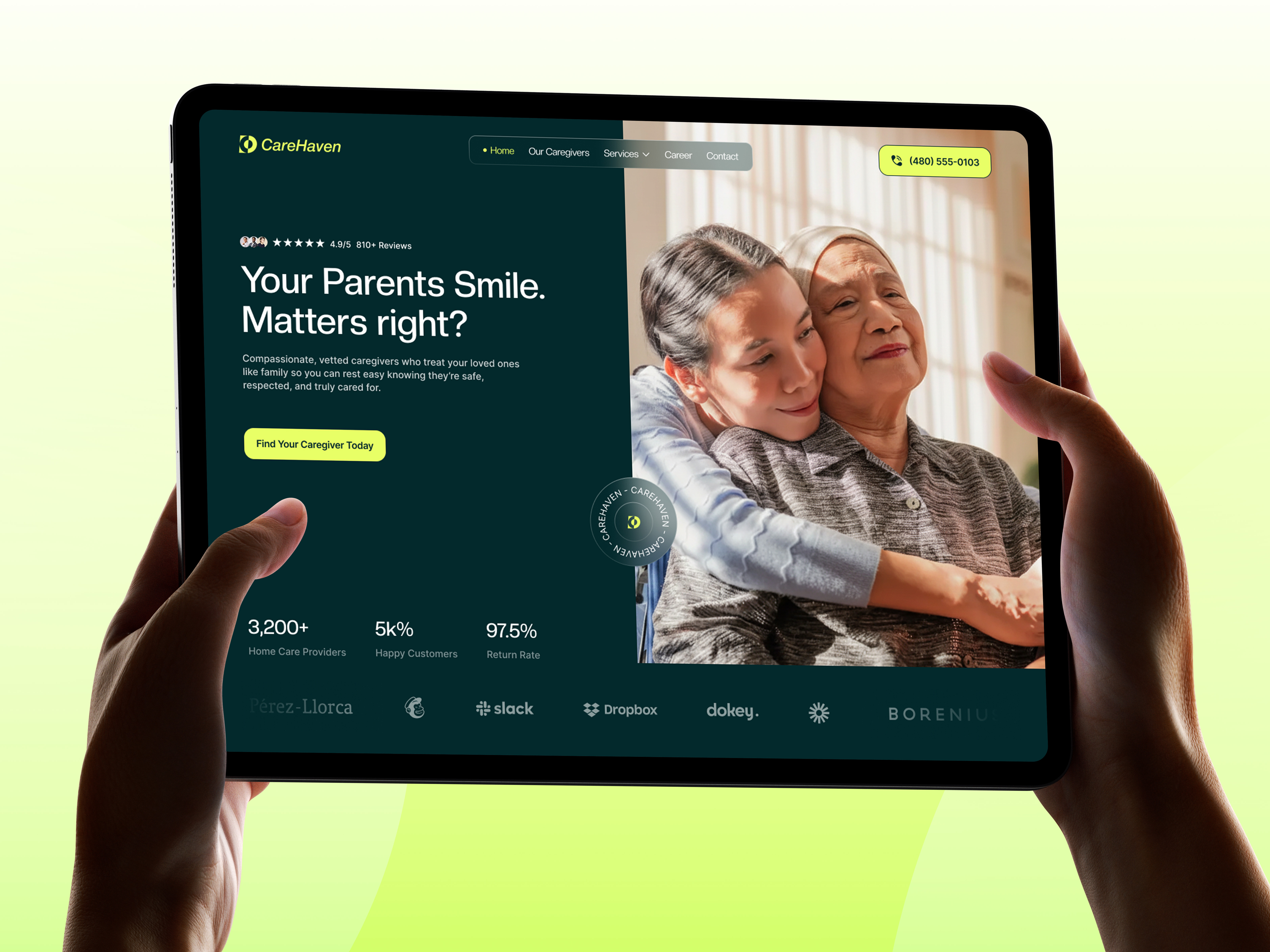 Example of CareHaven – Senior Care & Home Assistance Website Design