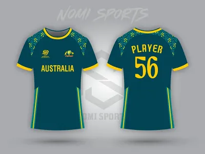 Australia T20 World Cup 2026 Jersey Vector Design australia australia cricket kit branding design graphic design illustration jersey design logo mockup shirt shirt design ux vector vector design vectorsarena world cup