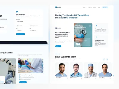 Dental Clinic About Us & Appointment Booking Website UI about us page ui appointment booking ui b2c healthcare ui clean web design clinic booking form dental appointment ui dental care ui dental clinic website dentist website design doctor profile ui figma web design healthcare landing page healthcare website ui medical landing page medical practice website medical service website medical web ui modern healthcare ui patient centered design ui ux design