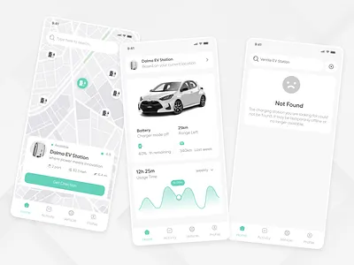 EV Charge Station app design automotive charge station charging station app electric car electric vehicle ev charge ev charging mobile app design ui