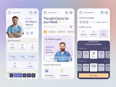 Doctor Appointment & Healthcare App UI concept appointment digitalhealth doctor healthcare app hospital medical medical assistance medical care medicine pharmacy schedule app telemedicine treatment video all app