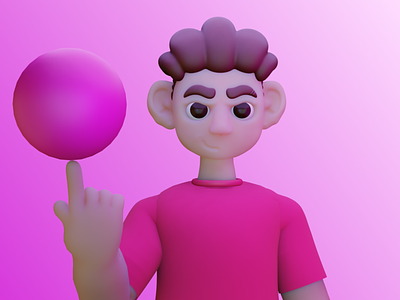 Ball 3d animation ball booy illustration pink