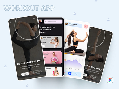 Workout App UI Design app design app ui app ux behance designer dribbble figma mobile ui ui bucket ui design ui designer ui trends uiux uiux design ux design ux designer workout app