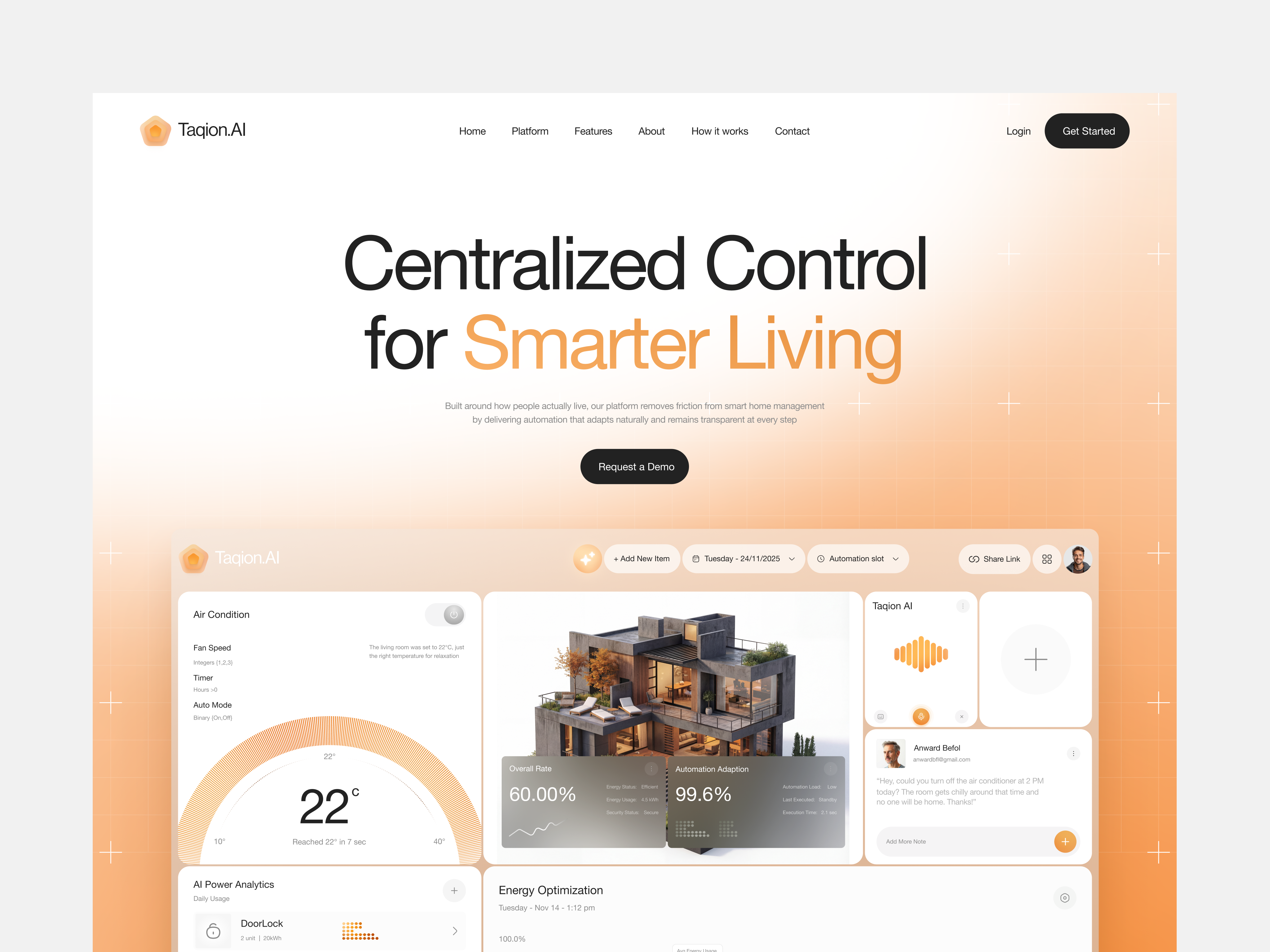 AI Smart Home Automation Website Landing Page UI Design ai agent ai assistant automation design hero section home automation home automation landing page home automation website landing page landing page design property management smart home smart house ui design ui ux design uiux design ux design web design website design ​​ai