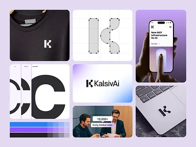 KalsivAI - Logo and Branding Design ai infrastructure app icon design brand identity branding corporate ai identity developer platform branding future tech branding geometric k mark gradient palette logo design mcp branding minimal logo design modern logomark panze studio product branding saas identity scalable systems tech startup logo tooling infrastructure visual system design